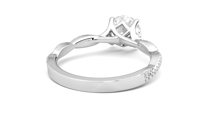 Taylor & Hart Cardamom Round Engagement Ring 360 degree image 14