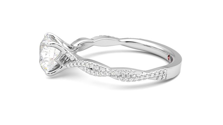 Taylor & Hart Cardamom Round Engagement Ring 360 degree image 21