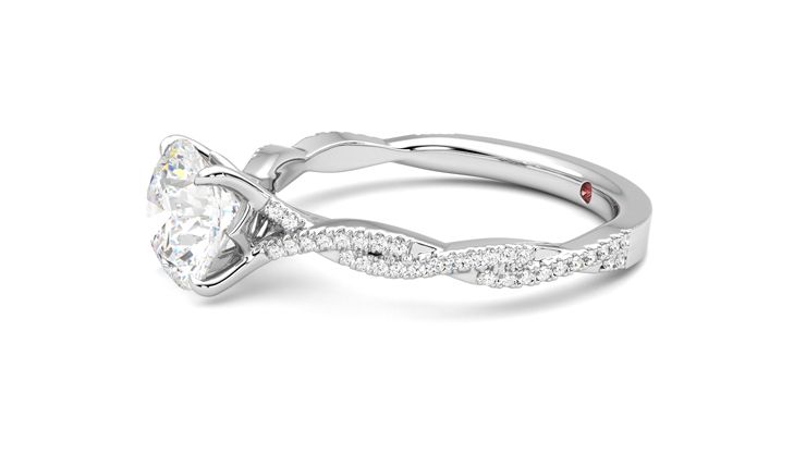 Taylor & Hart Cardamom Round Engagement Ring 360 degree image 22
