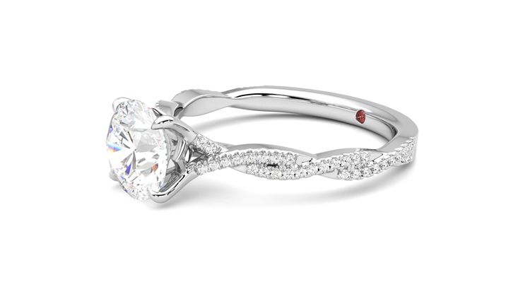 Taylor & Hart Cardamom Round Engagement Ring 360 degree image 23