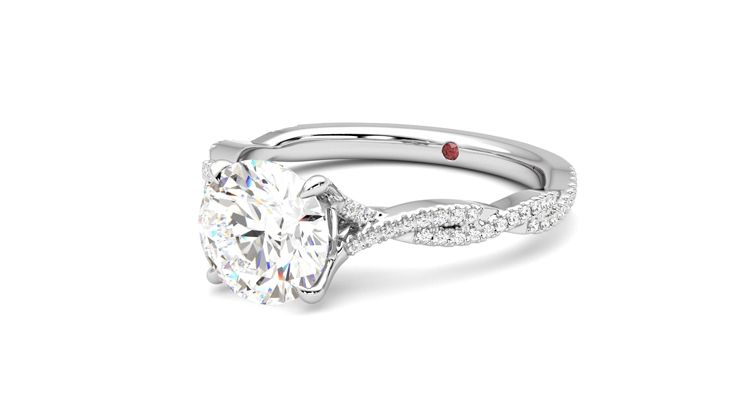 Taylor & Hart Cardamom Round Engagement Ring 360 degree image 25