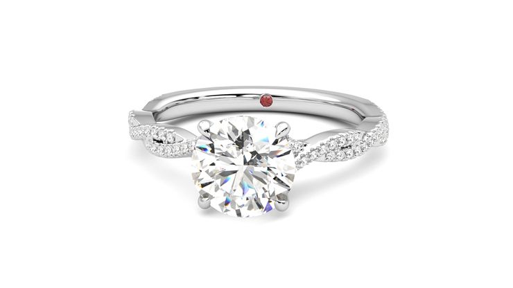 Taylor & Hart Cardamom Round Engagement Ring 360 degree image 28