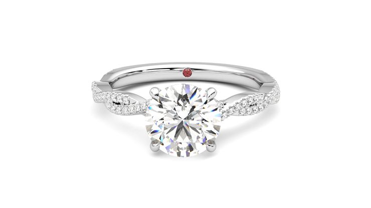 Taylor & Hart Cardamom Round Engagement Ring 360 degree image 29