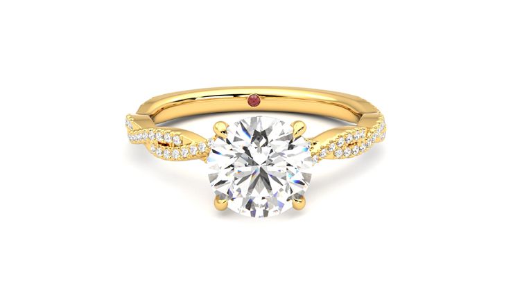 Taylor & Hart Cardamom Round Engagement Ring 360 degree image 1