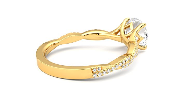 Taylor & Hart Cardamom Round Engagement Ring 360 degree image 12