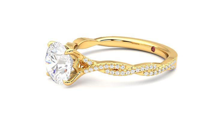 Taylor & Hart Cardamom Round Engagement Ring 360 degree image 23