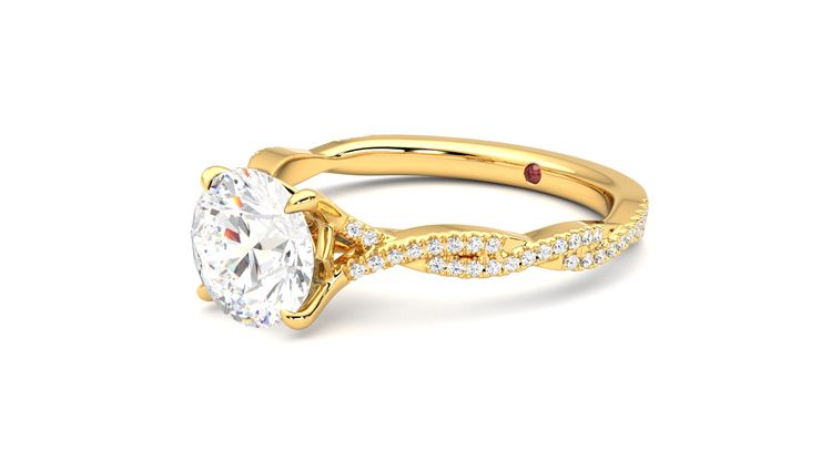 Taylor & Hart Cardamom Round Engagement Ring 360 degree image 24