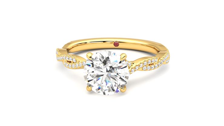 Taylor & Hart Cardamom Round Engagement Ring 360 degree image 28