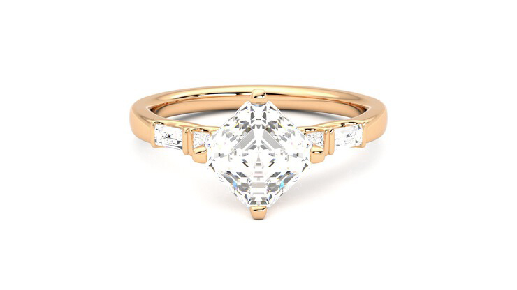 Taylor & Hart Carrara Asscher Engagement Ring 360 degree image 0
