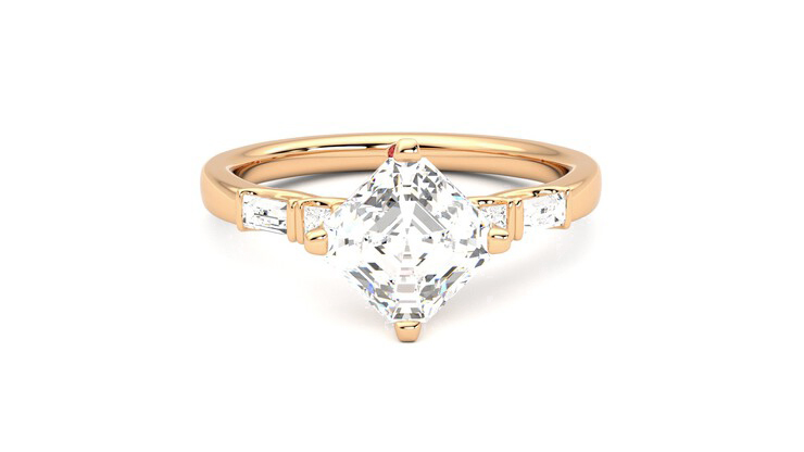 Taylor & Hart Carrara Asscher Engagement Ring 360 degree image 1