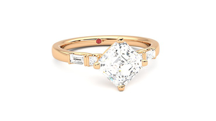 Taylor & Hart Carrara Asscher Engagement Ring 360 degree image 3