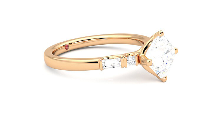 Taylor & Hart Carrara Asscher Engagement Ring 360 degree image 7