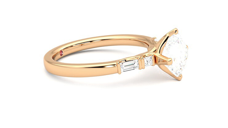 Taylor & Hart Carrara Asscher Engagement Ring 360 degree image 8