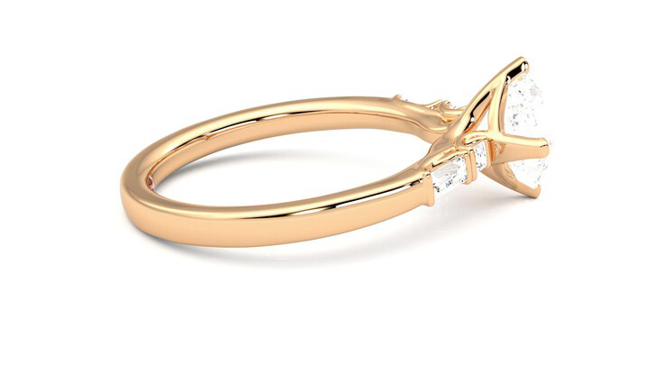 Taylor & Hart Carrara Asscher Engagement Ring 360 degree image 10
