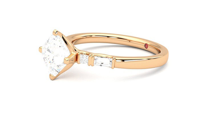 Taylor & Hart Carrara Asscher Engagement Ring 360 degree image 23