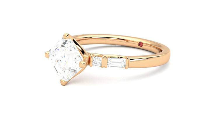Taylor & Hart Carrara Asscher Engagement Ring 360 degree image 24