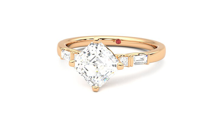 Taylor & Hart Carrara Asscher Engagement Ring 360 degree image 27