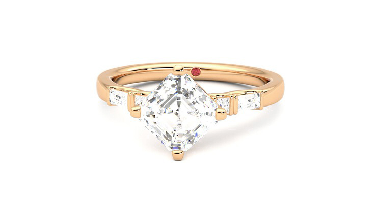 Taylor & Hart Carrara Asscher Engagement Ring 360 degree image 28