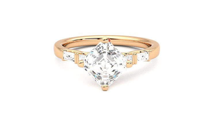 Taylor & Hart Carrara Asscher Engagement Ring 360 degree image 29