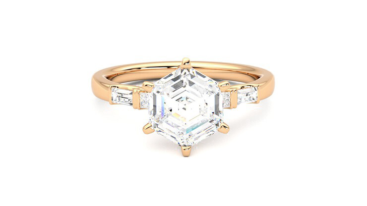 Taylor & Hart Carrara Hexagonal Engagement Ring 360 degree image 1