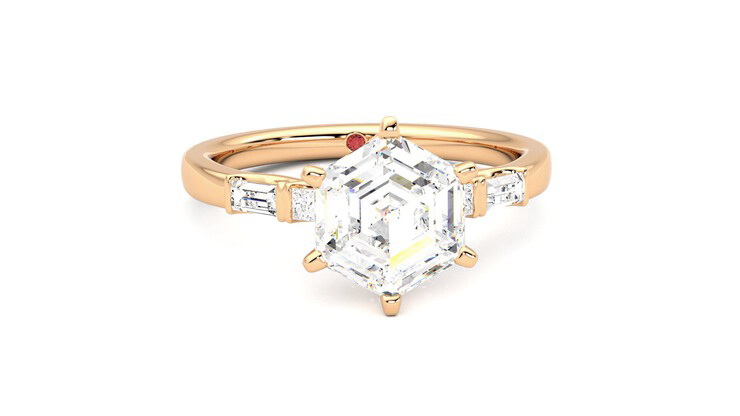 Taylor & Hart Carrara Hexagonal Engagement Ring 360 degree image 2