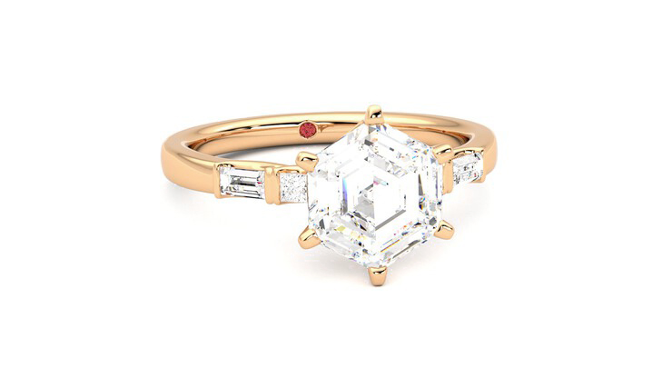 Taylor & Hart Carrara Hexagonal Engagement Ring 360 degree image 3