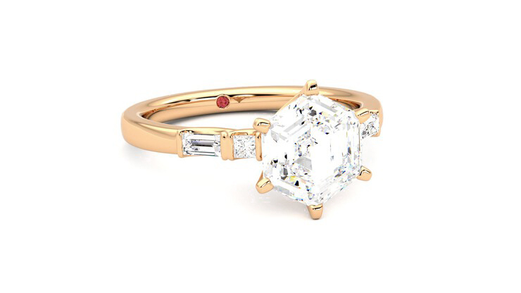 Taylor & Hart Carrara Hexagonal Engagement Ring 360 degree image 4