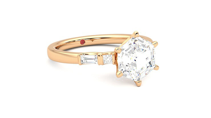 Taylor & Hart Carrara Hexagonal Engagement Ring 360 degree image 5