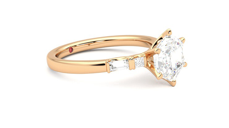 Taylor & Hart Carrara Hexagonal Engagement Ring 360 degree image 7