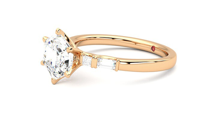 Taylor & Hart Carrara Hexagonal Engagement Ring 360 degree image 23