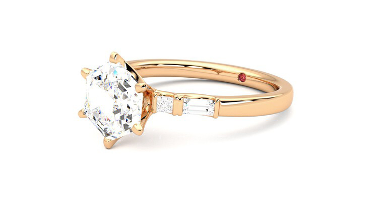Taylor & Hart Carrara Hexagonal Engagement Ring 360 degree image 24