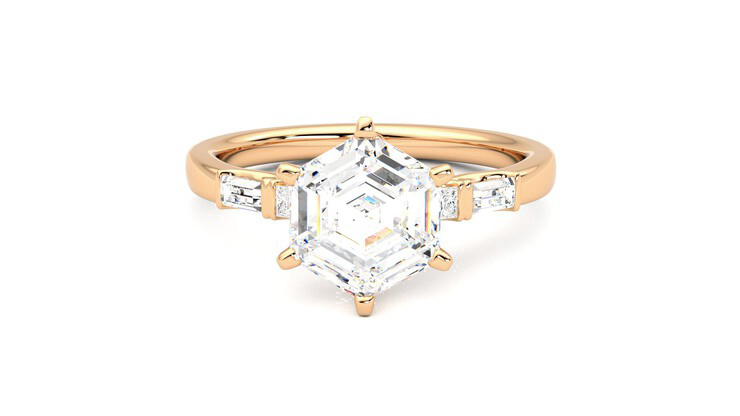 Taylor & Hart Carrara Hexagonal Engagement Ring 360 degree image 29