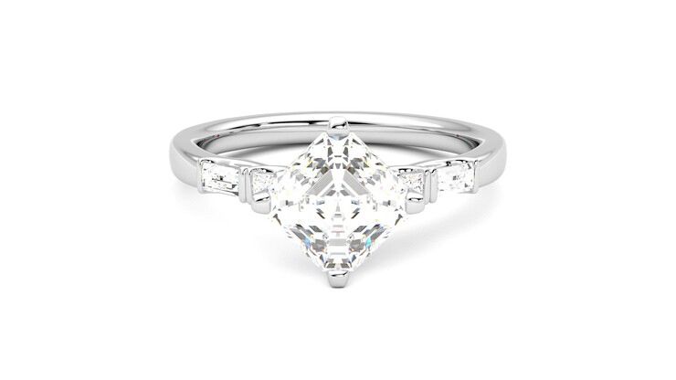 Taylor & Hart Carrara Asscher Engagement Ring 360 degree image 0
