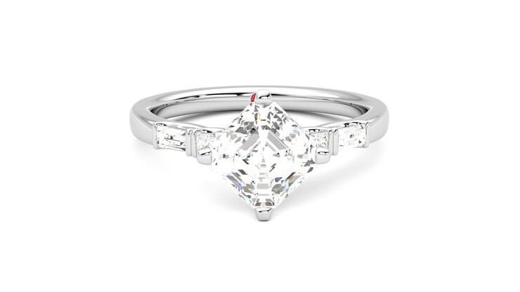 Taylor & Hart Carrara Asscher Engagement Ring 360 degree image 1
