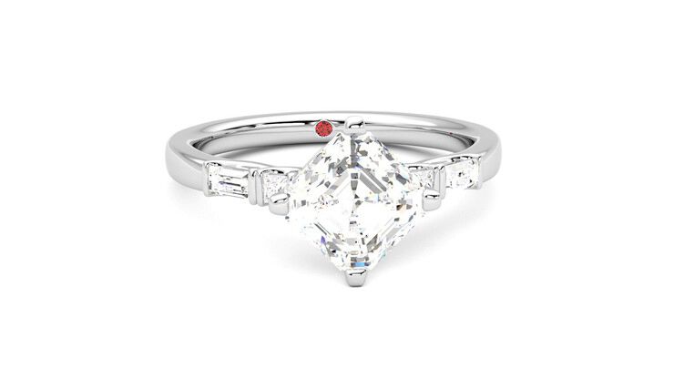 Taylor & Hart Carrara Asscher Engagement Ring 360 degree image 2