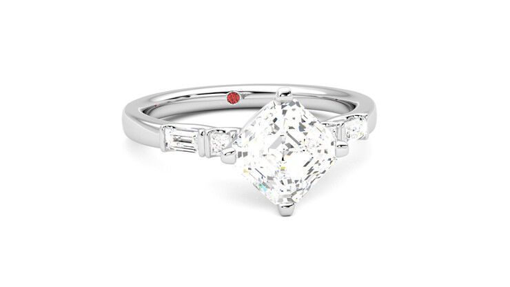 Taylor & Hart Carrara Asscher Engagement Ring 360 degree image 3