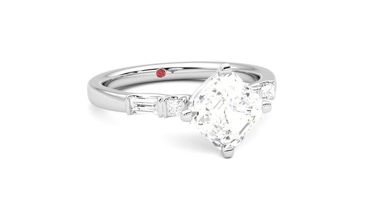 Taylor & Hart Carrara Asscher Engagement Ring 360 degree image 4