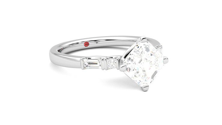 Taylor & Hart Carrara Asscher Engagement Ring 360 degree image 5
