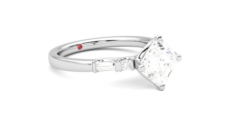 Taylor & Hart Carrara Asscher Engagement Ring 360 degree image 6
