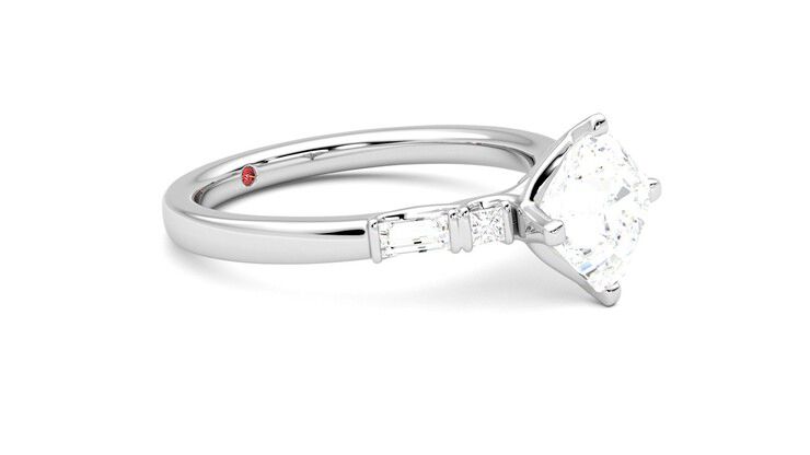 Taylor & Hart Carrara Asscher Engagement Ring 360 degree image 7