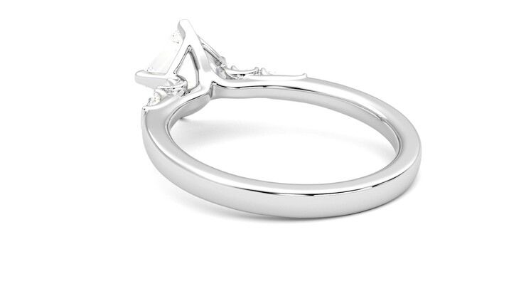 Taylor & Hart Carrara Asscher Engagement Ring 360 degree image 17