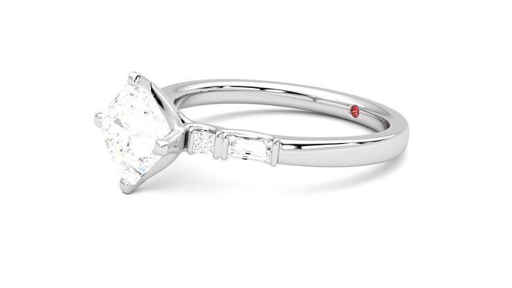 Taylor & Hart Carrara Asscher Engagement Ring 360 degree image 23