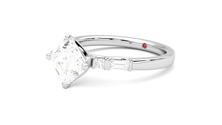 Taylor & Hart Carrara Asscher Engagement Ring 360 degree image 24