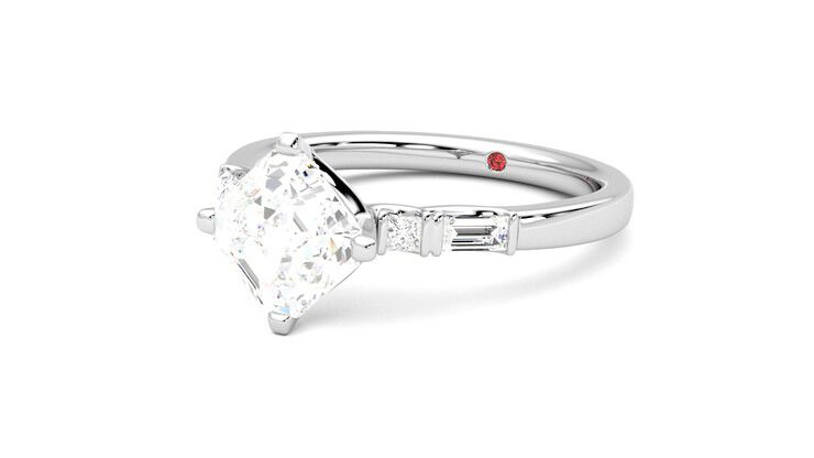 Taylor & Hart Carrara Asscher Engagement Ring 360 degree image 25