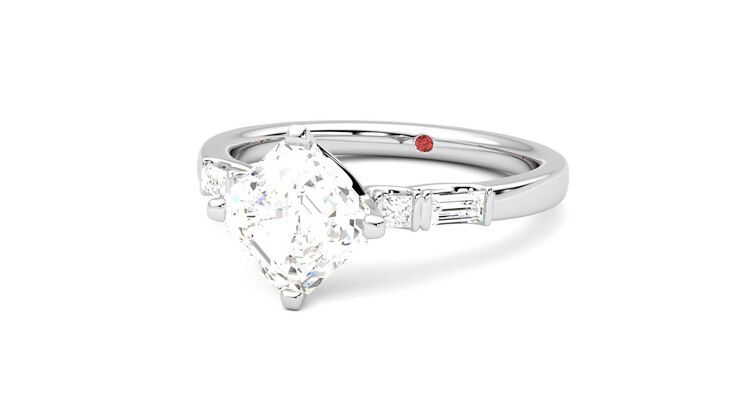 Taylor & Hart Carrara Asscher Engagement Ring 360 degree image 26