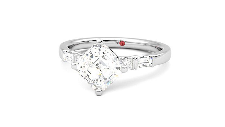 Taylor & Hart Carrara Asscher Engagement Ring 360 degree image 27