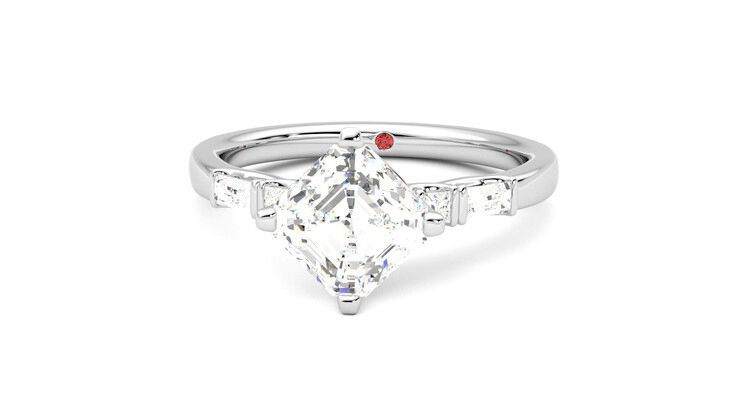 Taylor & Hart Carrara Asscher Engagement Ring 360 degree image 28