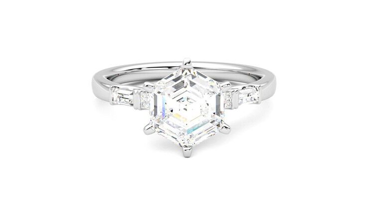 Taylor & Hart Carrara Hexagonal Engagement Ring 360 degree image 1
