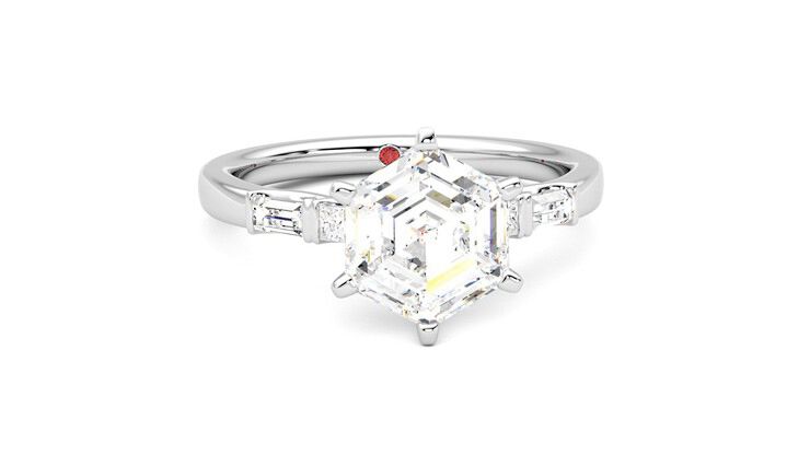 Taylor & Hart Carrara Hexagonal Engagement Ring 360 degree image 2