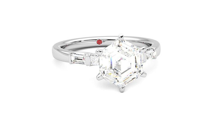Taylor & Hart Carrara Hexagonal Engagement Ring 360 degree image 3